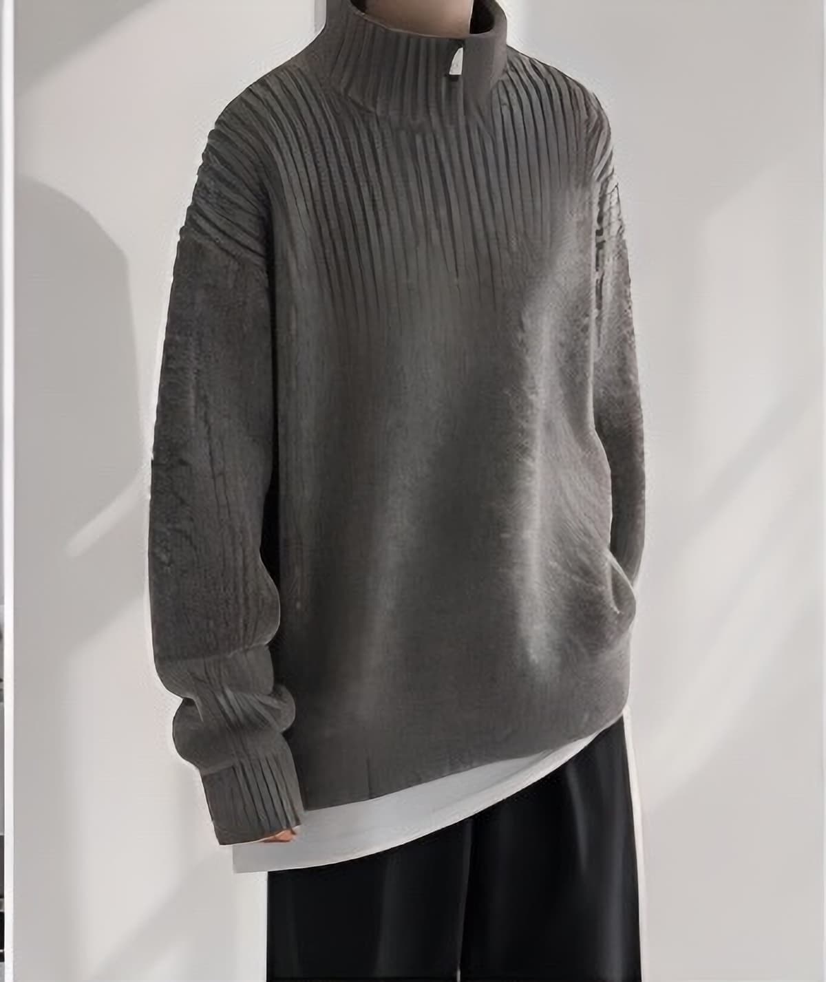 ハーフジップニットプルオーバー