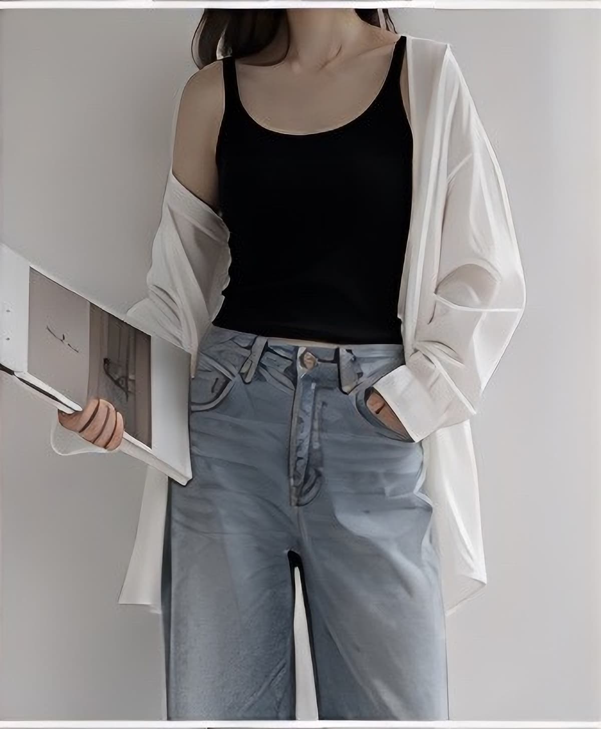 カップ付きリブタンクトップ