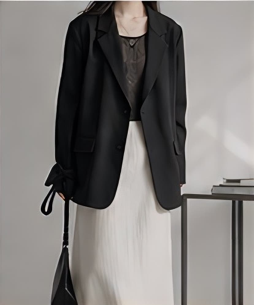 シアーインナーテーラードジャケットコーデ